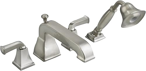 American Standard 2555.921.295 - Relleno de bañera cuadrado con ducha personal, níquel satinado