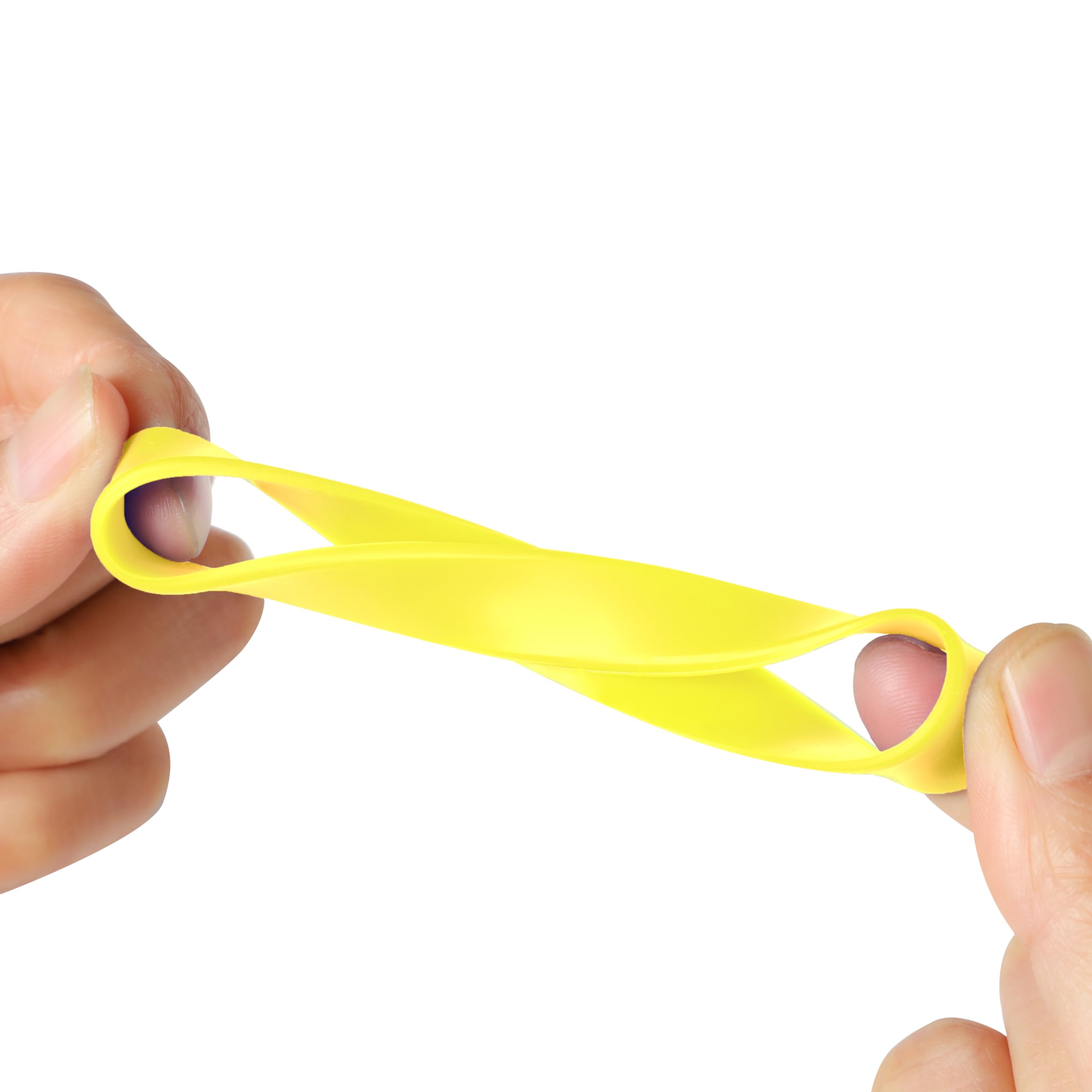 Plain Yellow Coloured Silicone Sports Arm Exercise Wristband Bracelets Rubber Wrist Bands Party Accessories For Men Women Boys Girls (Pack of 10) - Image 4
