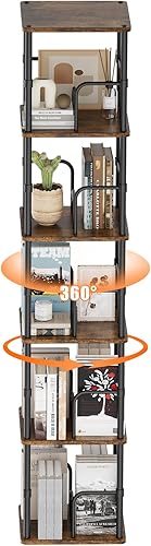 Miniatura 54 de Estantería giratoria de 5 niveles, torre giratoria apilable de 360 °, estantería giratoria de pie estrecha que ahorra espacio, estantería giratoria