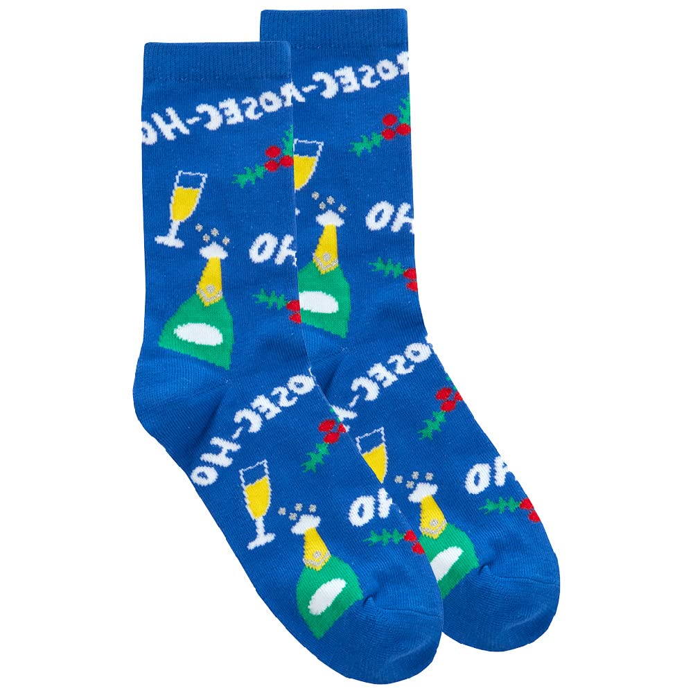 Metzuyan Women's Ho Ho - 1 Pair Novelty Cotton Rich Xmas Christmas Rude Funny Slogan Socks Mid Calf Size Uk 4-8