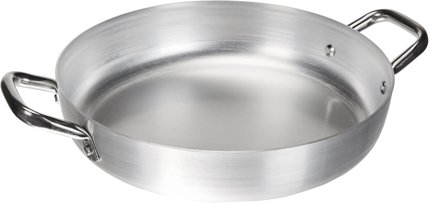 Pentole Agnelli Aluminium Inbox Omelette Pan with 2 Handles, Diameter 28 cm, Silver