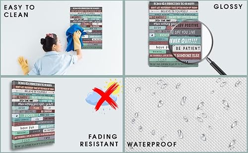 Istrion Inspirational Wall Art Framed Canvas 12 X 16 In (Turquoise) - Motivational Positive Quotes Rustic Wall Arts Decor For Home Office Bathroom Bedroom Kitchen Classroom Gym #TOP2