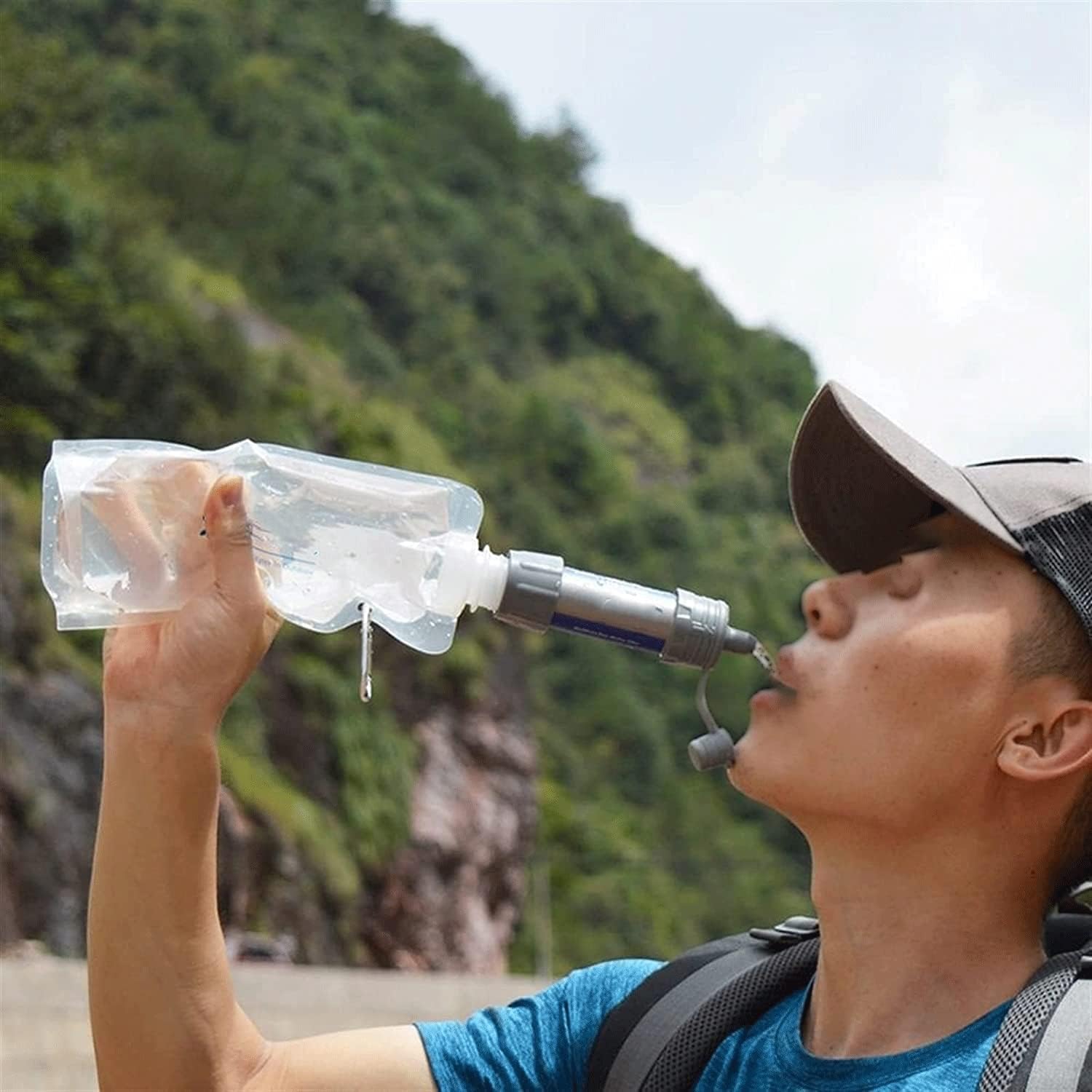 Portable Filter Water Purifier,Use UF Filter Membrane Outdoor Water Filter,ABS Material & Portable Filter Straws (Color : D)