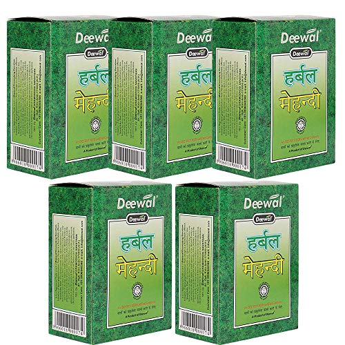 Image of Deewal Herbal Khadi Mehndi for Unisex, 400g - Black (Pack of 5)
