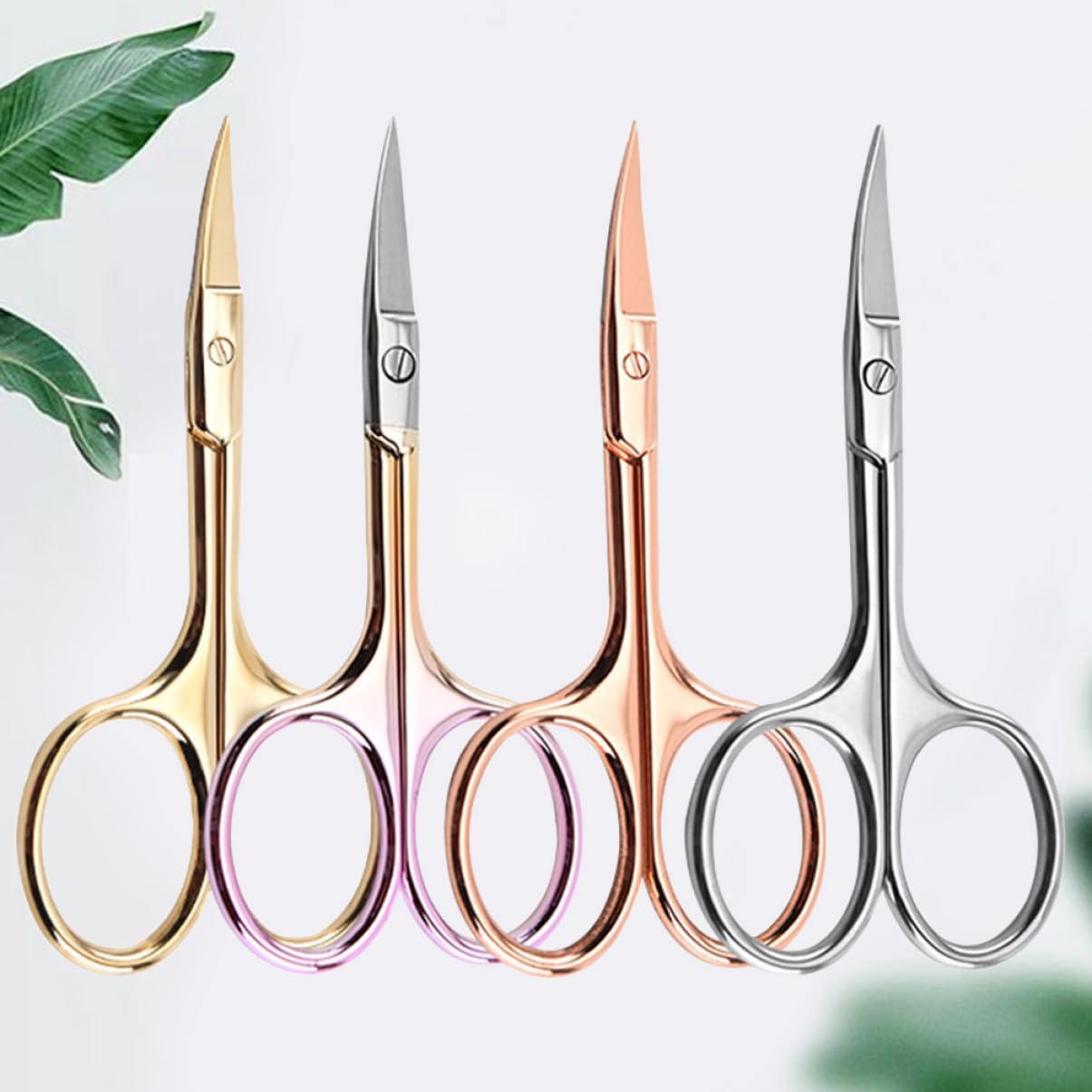 minkissy 12pezzi Forbici Acciaio Inossidabile Colorate Per Rifinire Barba e Sopracciglia Strumenti Per Parrucchieri e Uso Domestico Colori Casual