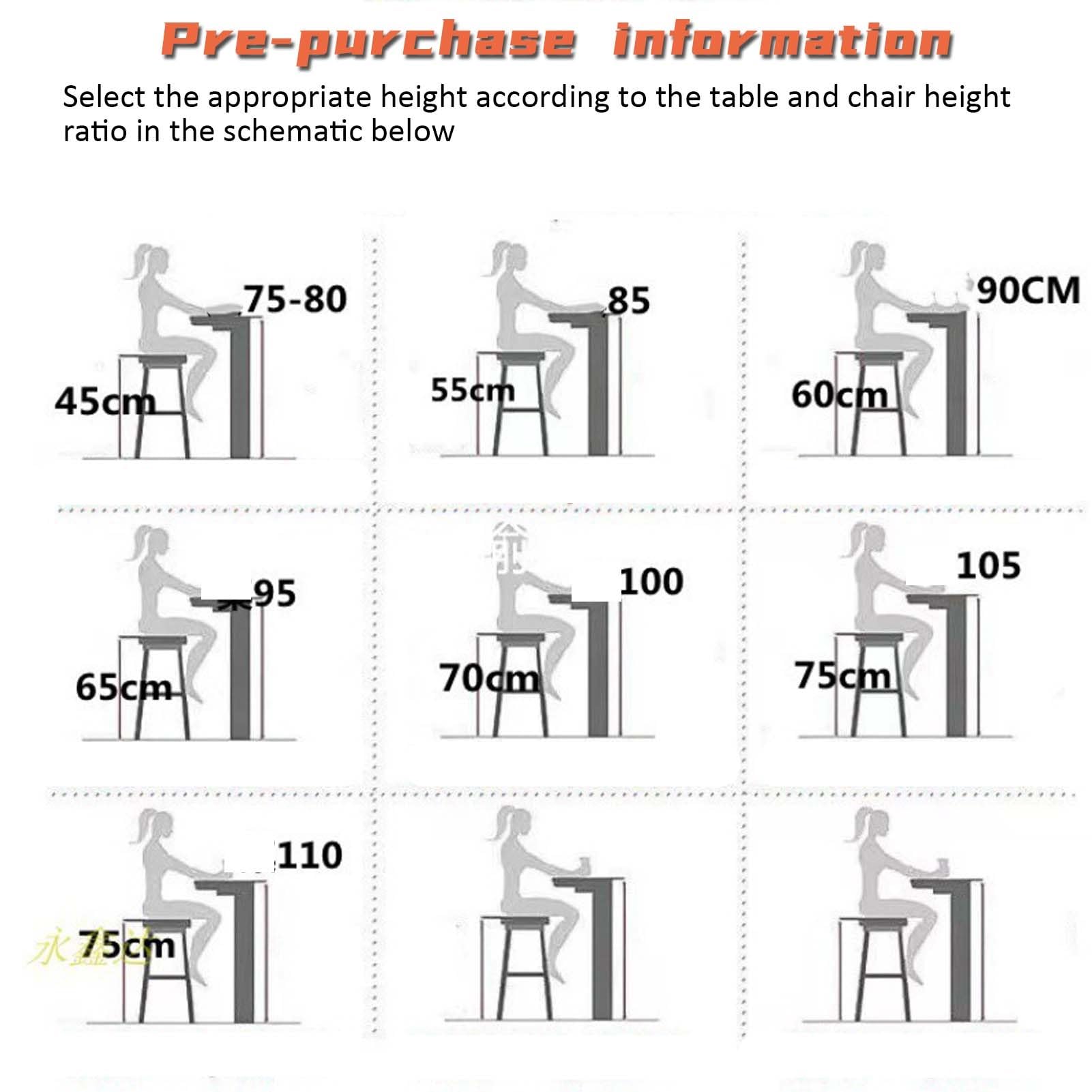 Tabouret Haut Pliant Simple Chaise Haute For Bar 55cm/60cm/65cm/70cm/75cm Chaises De Bar For Cuisine Avec Dossier Chaise Haute Convient Aux Petits Espaces, À L'intérieur Et À L'extérieur(C,60cm)