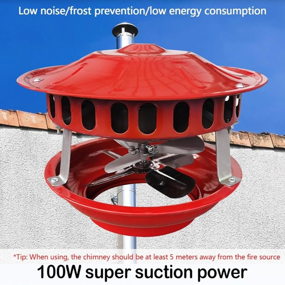 Ventola di scarico da 100 W per camini, camini e camini (12-21 cm)