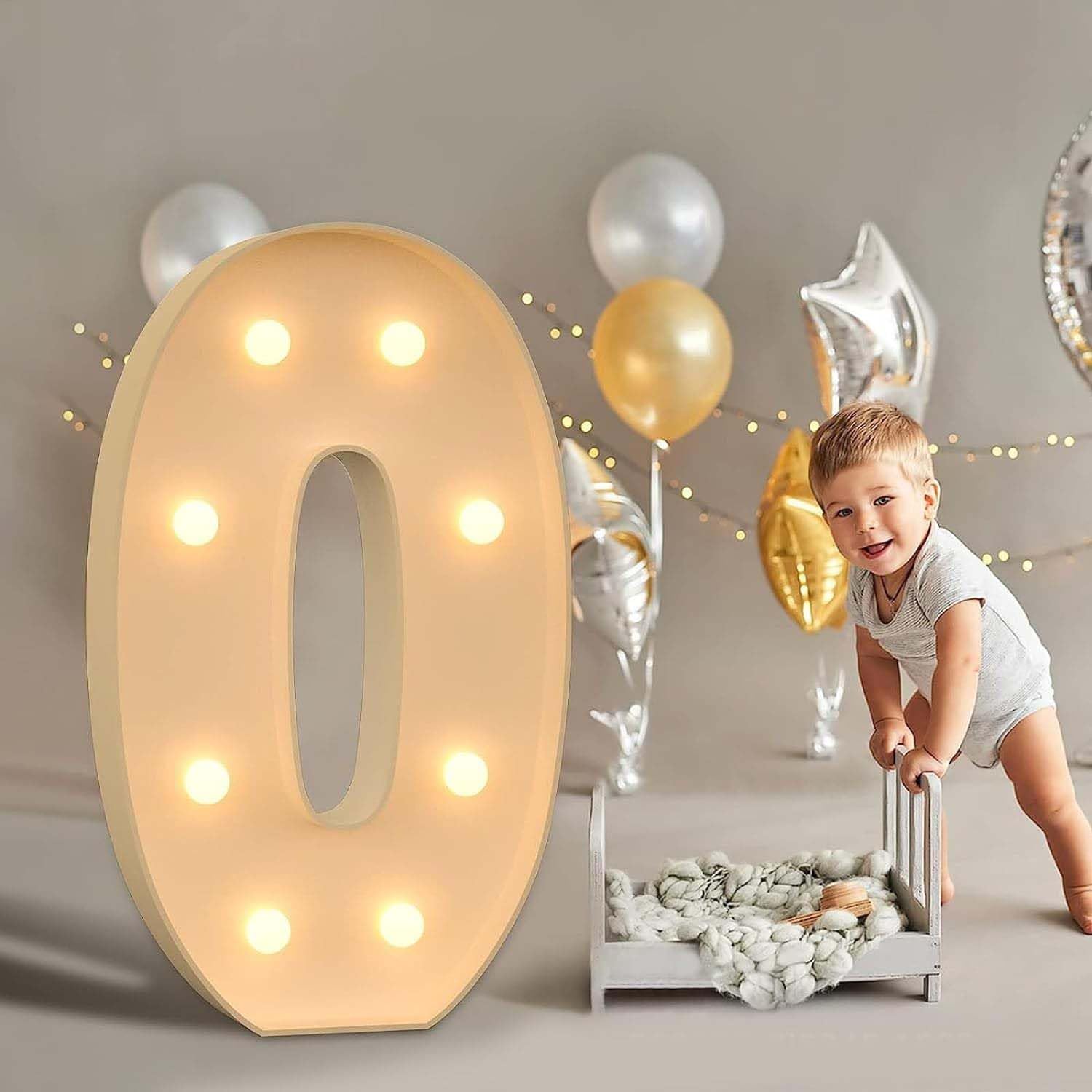 Decorazioni per Matrimoni Lettere Luminose per tendoni Mosaico Numeri Luminosi da 0 a 9 per Decorazioni per fondali per Feste di Compleanno Lettere Grandi per tendoni Decorazioni,0,120CM