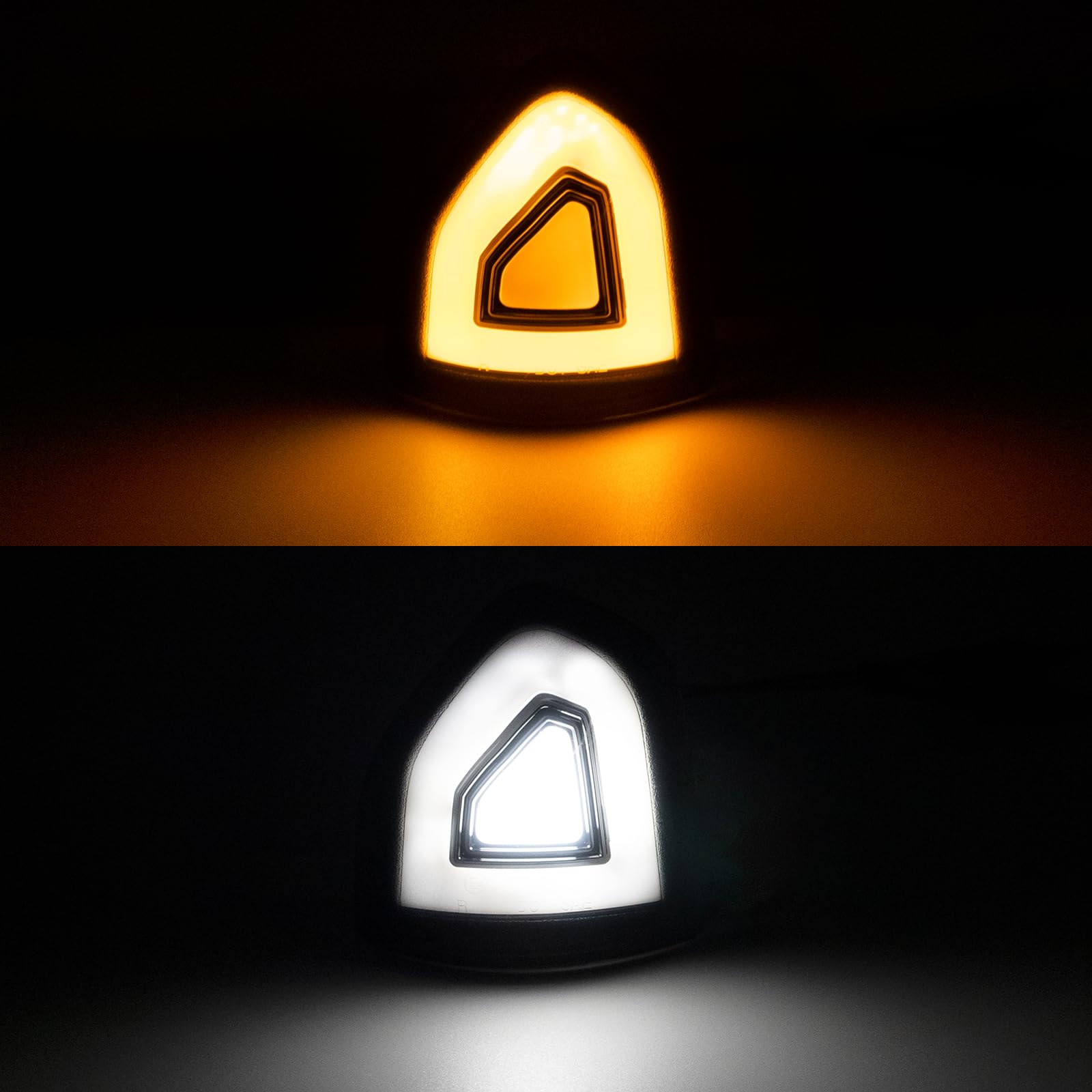 Aexploer Side Tow Mirror Turn Signal Lights LED Compatible with Ram 1500 2021-2023/for Ram 1500 Classic 2022 2023/for Ram 2500 3500 19-22 Amber Blink Turn Marker White LED Position Lights (Smoked Len)