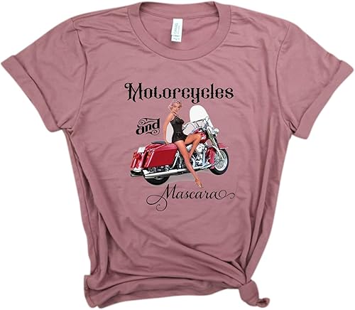 Miniatura 2 de Motorcycles And Mascara - Motorcycle lover Tee, Motorbike Riding Women Tee, Girl Rider Shirt, Woman Biker Shirt, Motor Lover Giftshirt, alien shirt