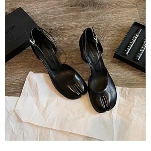 Amazon.com | Tabi Shoes Mary Jane Heels for Women Split Toe