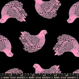Ruby Star Society: Backyard by Sarah Watts - Chicken in Black - Sold by The Yard