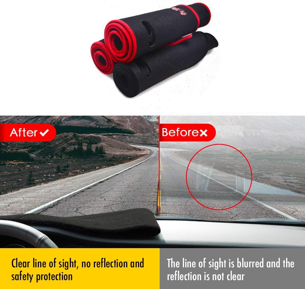 PGTOPONE Custom Fit Dashboard Black Center Console Cover Dash Mat Protector Sunshield Cover Pad Carpet for Honda 10th Civic 2016 2017 2018 2019Coupe (Black)