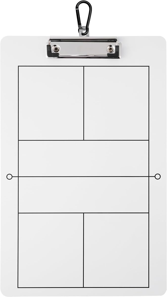 Portapapeles de entrenamiento de Pickleball de borrado en seco de doble cara, pizarra blanca con diagrama de cancha