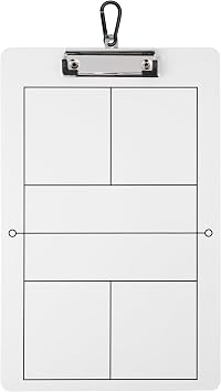Double-Sided Dry Erase Pickleball Coaching Clipboard, White Board with Court Diagram