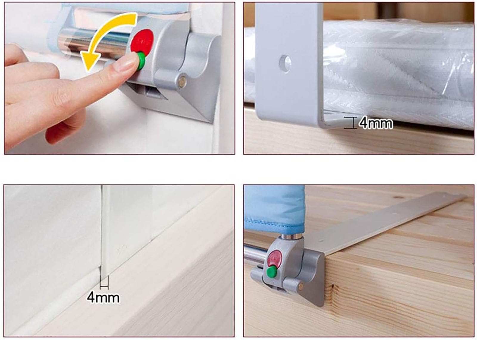 Barandilla Cama Adultos, Plegable de Seguridad Junto a la Cama Asidero de Ayuda, Safely Assist barandilla de prevención de caídas para Mujeres Embarazadas, Ancianos, discapacitados(90cm)