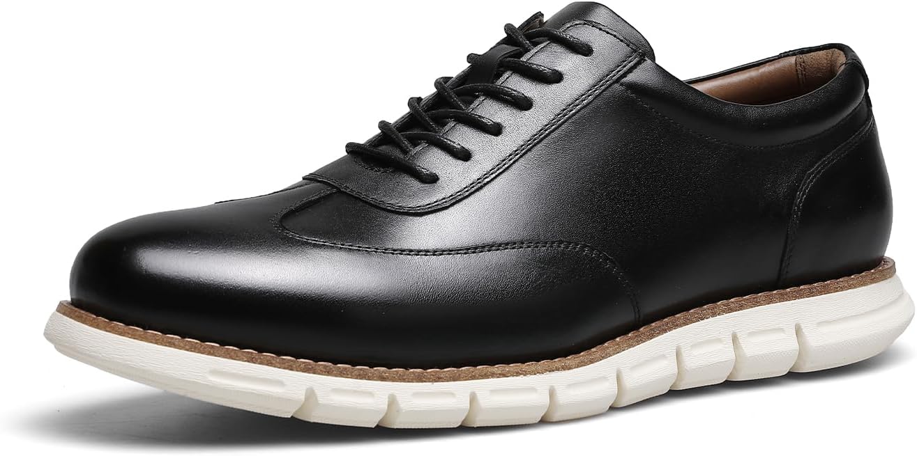DESAI Mens Casual Leather Shoes Soft Genuine Leather for Relaxed Style and Smooth Wear