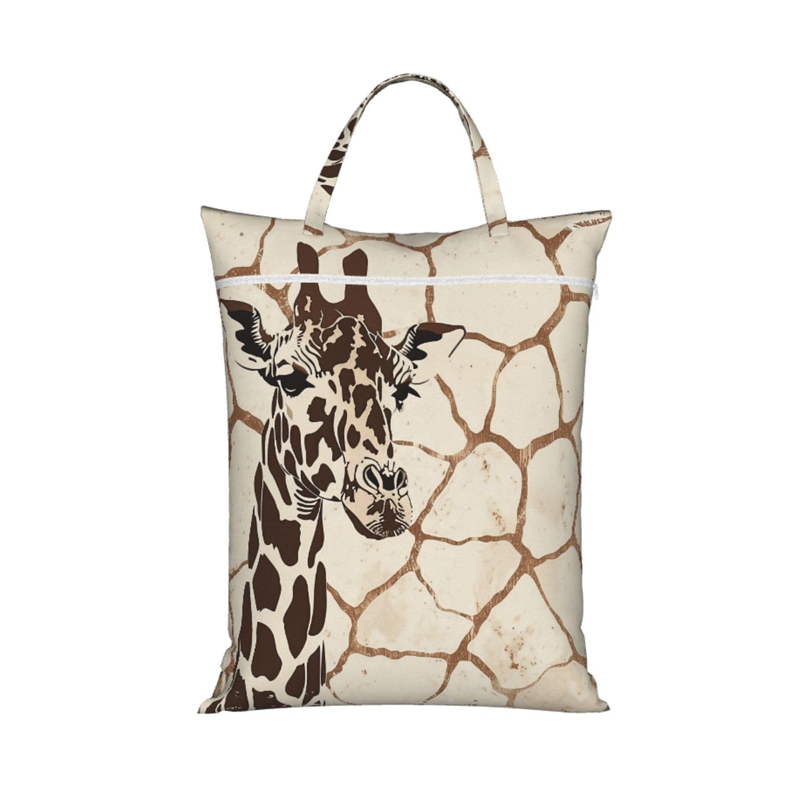 Large Travel Laundry Bags,Giraffe Print Print with Handle Foldable Laundry Bag for Holidays Gym Swimming and Family Trips, 1Pcs