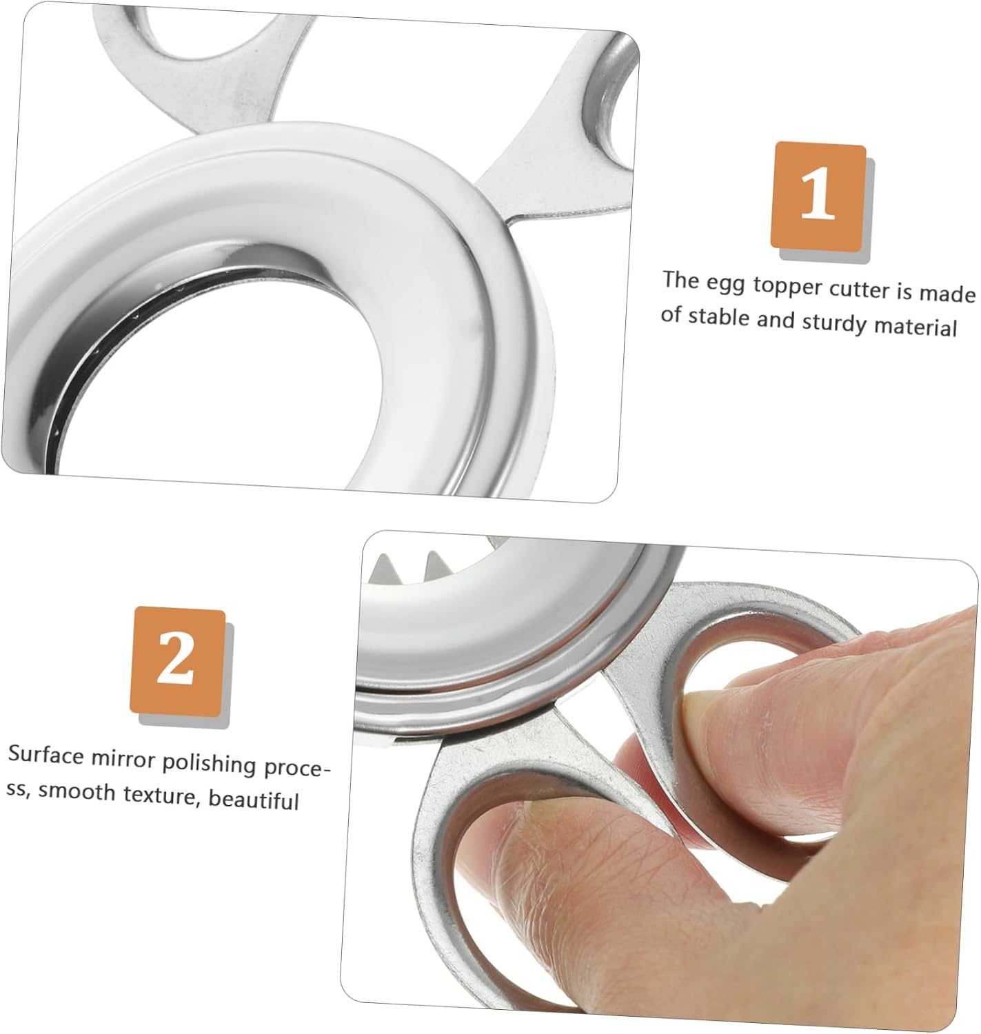 Egg Topper Cutter for Boiled Eggs, Stainless Steel Silver