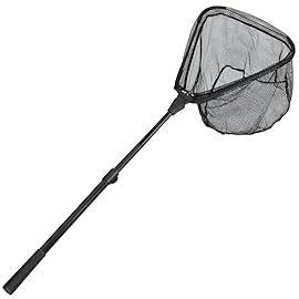 Fishing Landing Net with Telescoping Pole Handle Extends to 63 inches, Carbon Fiber Handle Extended from 23.6 inches to 47 inches
