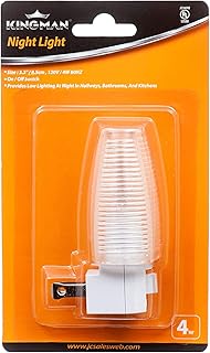 Kingman Night Light Wall Plug in with On/Off Switch Warm White UL Listed, 120V 4W (1 Pack)