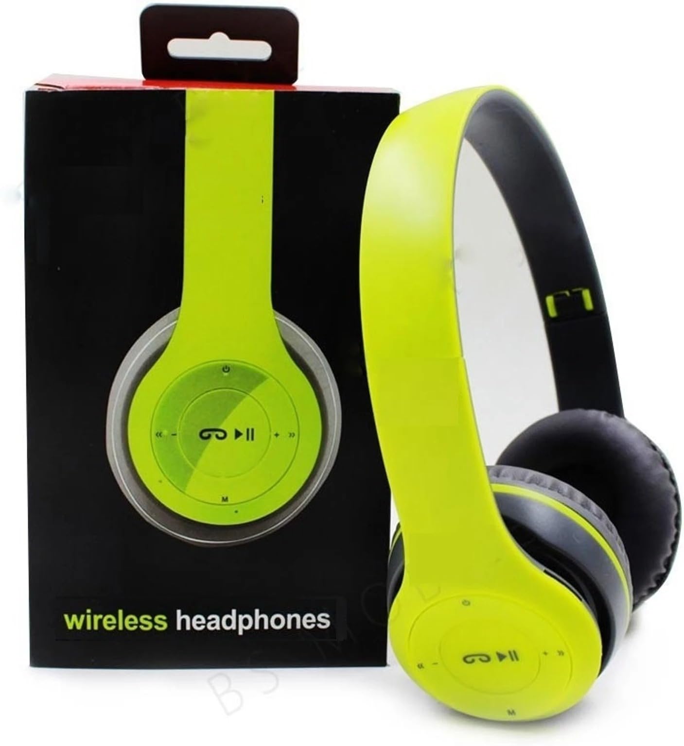 Premium Matte Finish Wireless Headphone with AUX & FM Support Bluetooth & Wired Headset (Green, On the Ear)-image-38