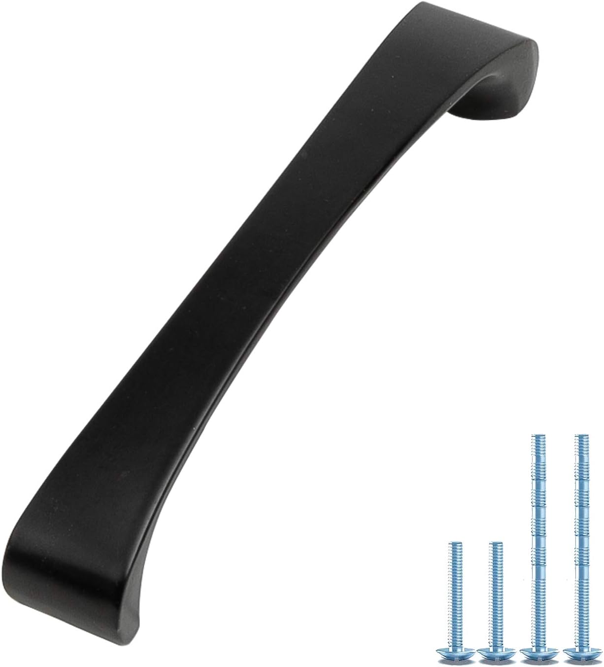 10 Pack MOOD.SC 5-inch Hole Centers Saddle Type Cabinet Arch Pull Black Furniture Handlefor Kitchen Cupboard Door Bedroom Dresser Drawer Bathroom Wardrobe Hardware (10, Screwhole Distance: 5"/128mm)