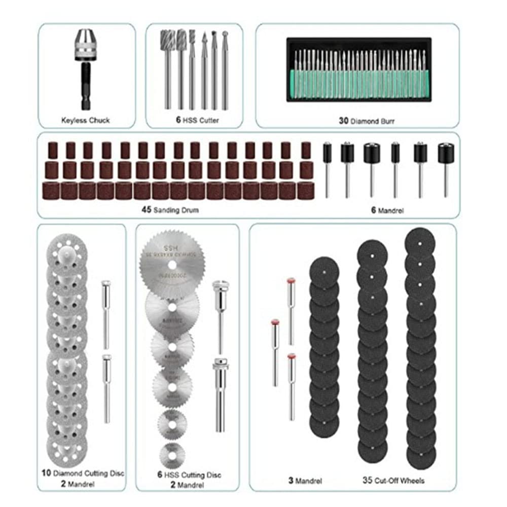 146 Pcs Universal Rotary Tool Accessories Kit Electric Grinder Sander Polisher Drill Parts Tool Set Combination - Image 2