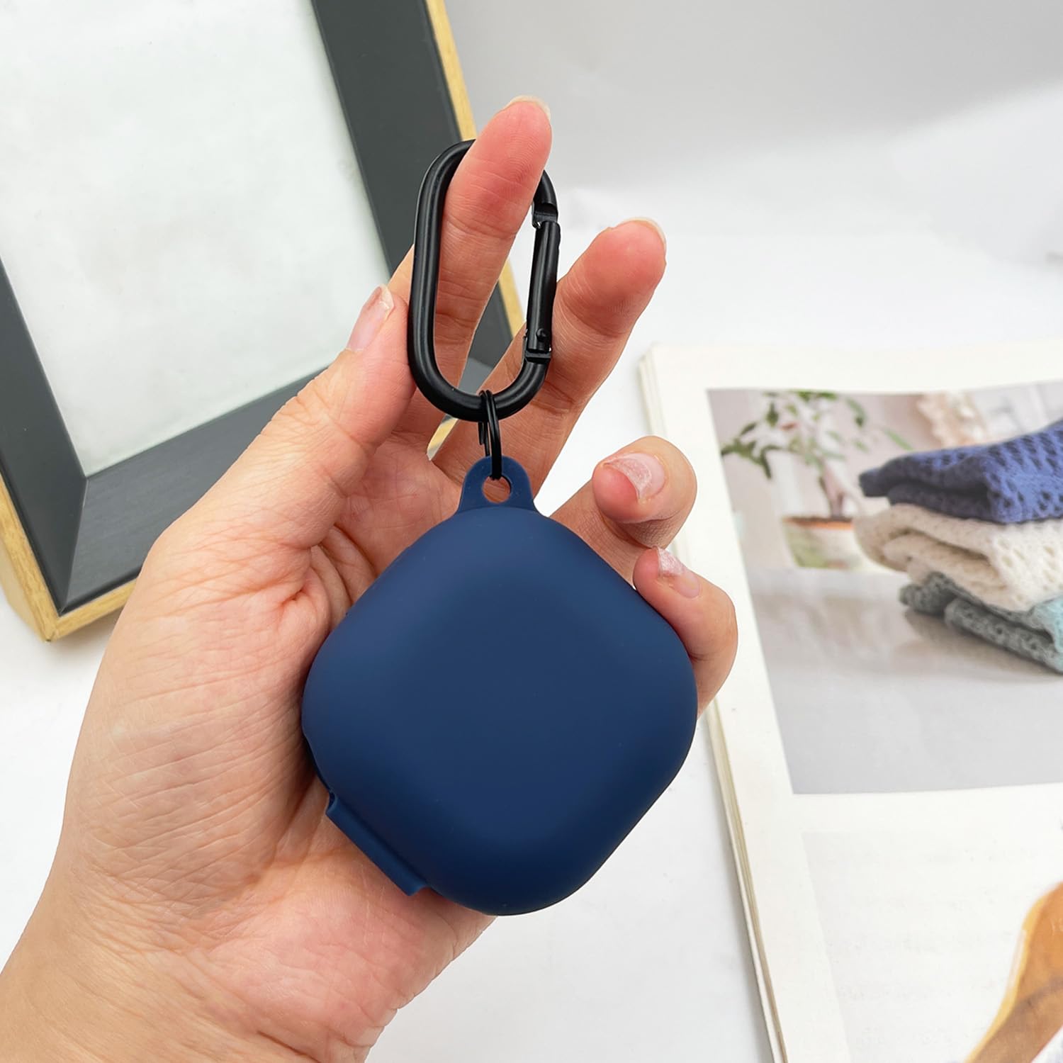 KOUJAON Funda de silicona para Samsung Galaxy Buds FE, 2 Pro, 2, Pro, Live con kit limpiador (azul medianoche)