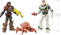 Vista 2 de Mattel Disney and Pixar Lightyear Toy Figures & Accessories, Space Ranger Defense Set with Izzy & Buzz Lightyear Action Figures, Bug & 2 Weapons