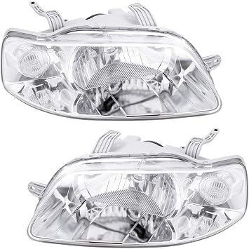 Brock Replacement Driver and Passenger Side Headlight Assemblies Compatible with 2004-2006 Aveo & 2007-2008 Aveo5