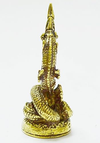 Miniatura 2 de WitnyStore Pequeña estatua de Buda de latón de 1¼ pulgadas, mini estatua animista de fertilidad, amuleto tradicional tailandés, figuras