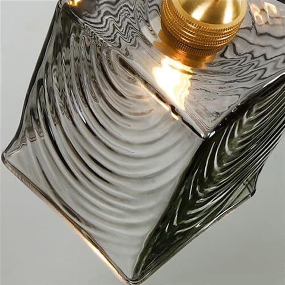 Applique da Parete Moderne in Vetro Grigio Fumo, Lampada da Parete Rettangolare cablata in Ottone con Paralume Semitrasparente, Lampada da Parete Regolabile retrò Vintage per Isola Cucina, Comodi