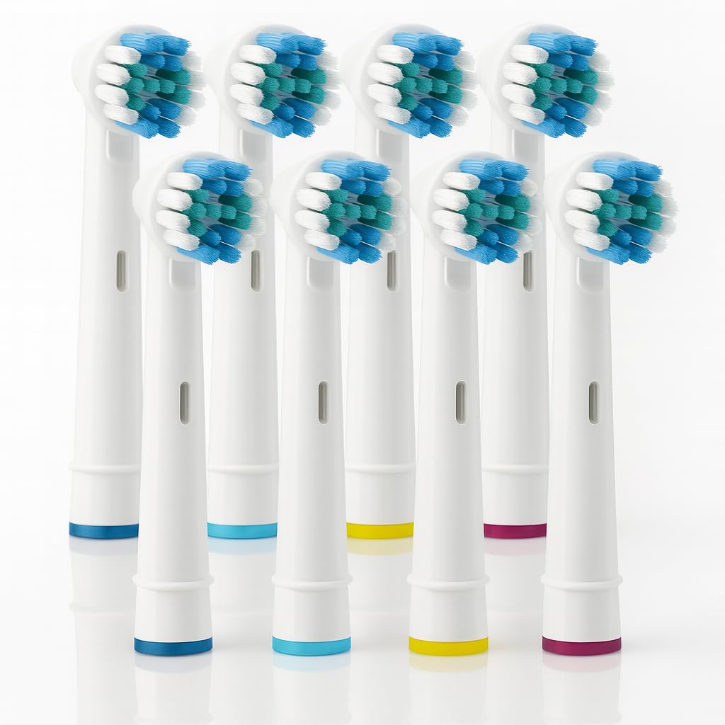 SB 17A Toothbrush Heads Oral B Compatible 8 Pack Electric Toothbrush Replacement Heads Cross Action Soft Bristle Brush