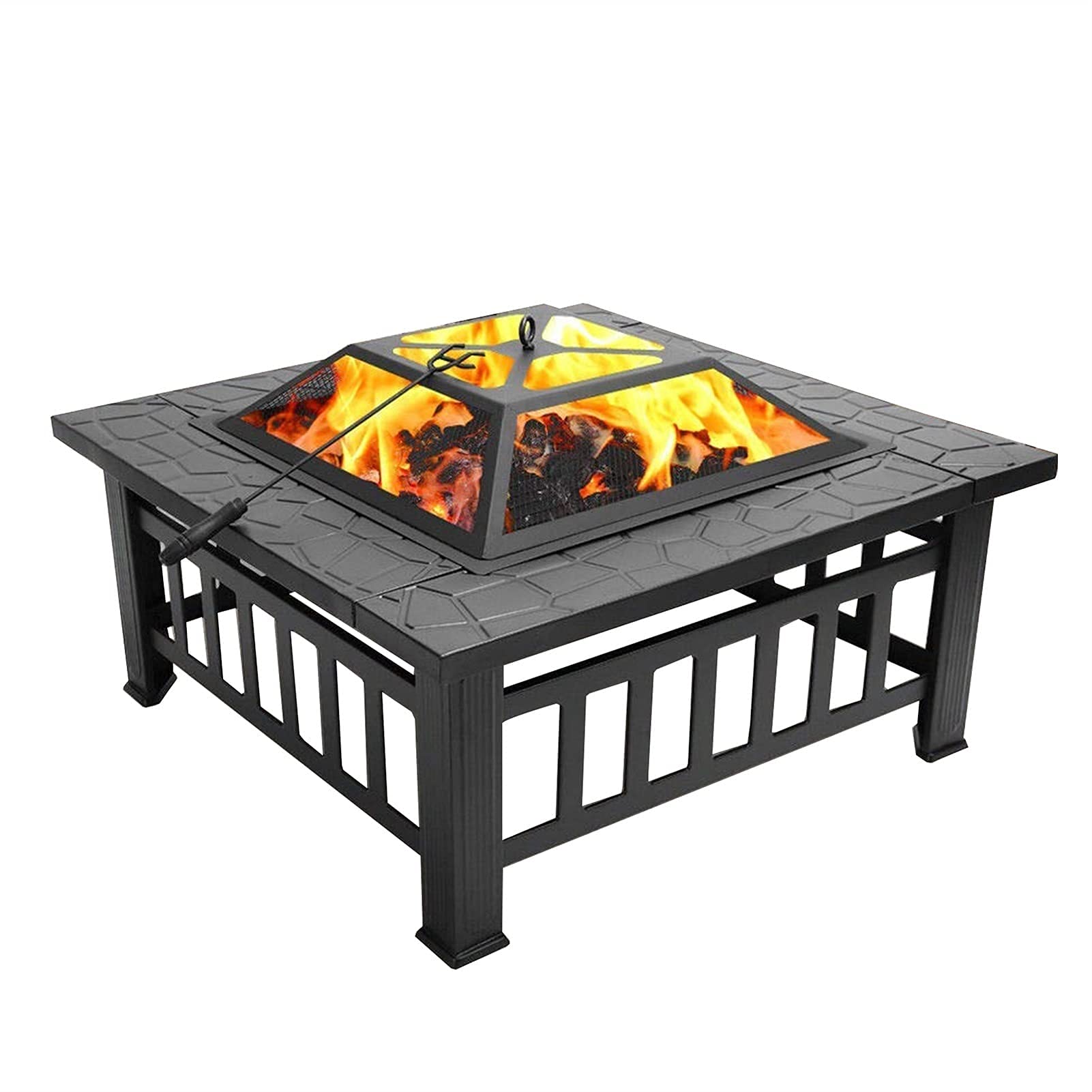Fire Pit Wood-Burning Fire Pit, 31-Inch Steel Grill Fire Pit Bowl, Courtyard Backyard Garden Fire Pit
