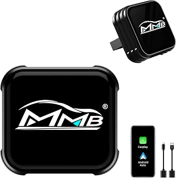 MMB Wireless CarPlay Adapter for iPhone, 2-in-1 Wireless CarPlays & Android Auto Adapter, Convert Wired to Wireless CarPlay,Plug & Play,Auto Reconnect, No Delay, USB-A/Type-C for iOS 10& Android 11+