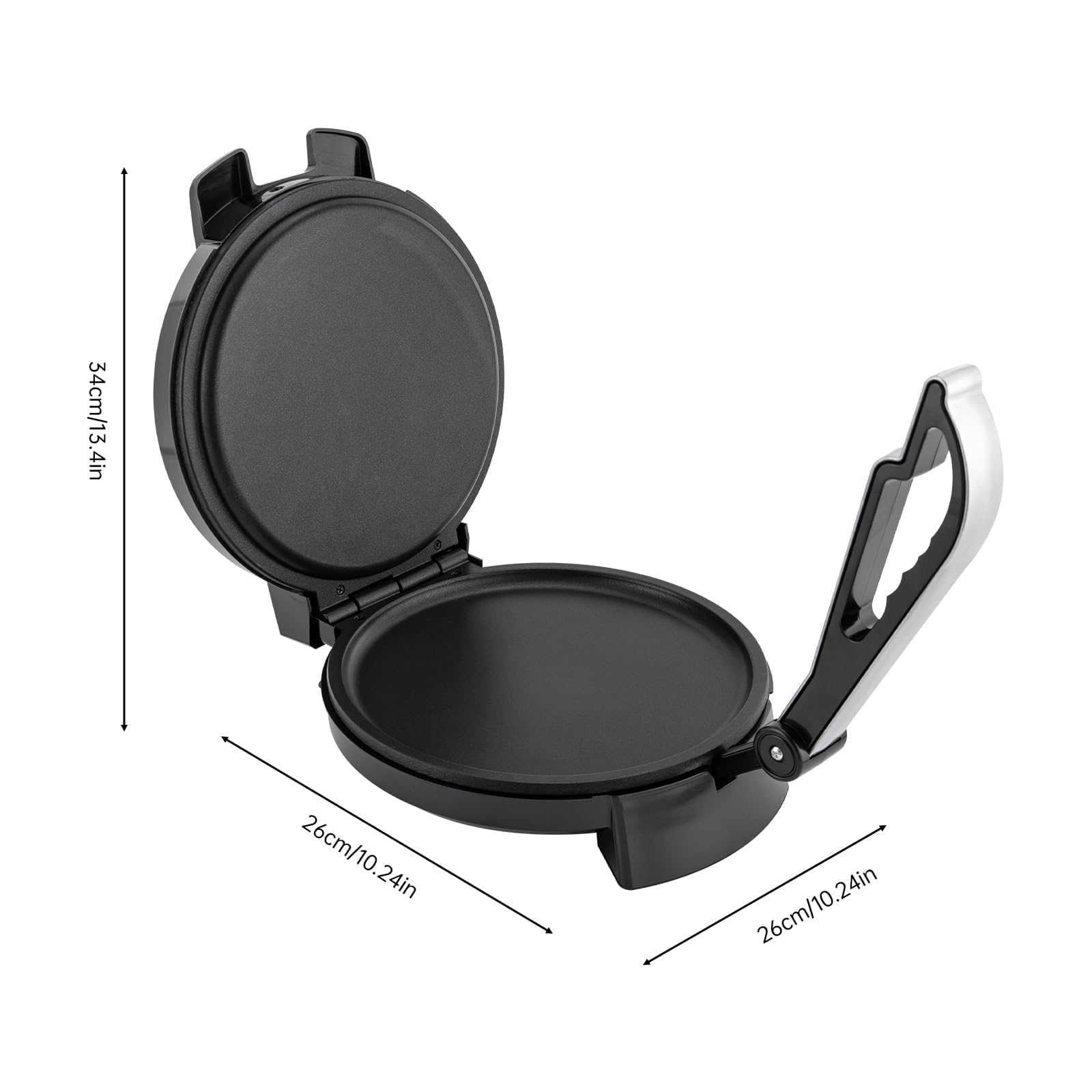 Tortilla Presse 26 cm aus Gusseisen Roti Maker aus Gusseisen Roti Press Machine Tortilla-Maker für Pfannkuchen Pan Cakes Omeletts Palatschinken