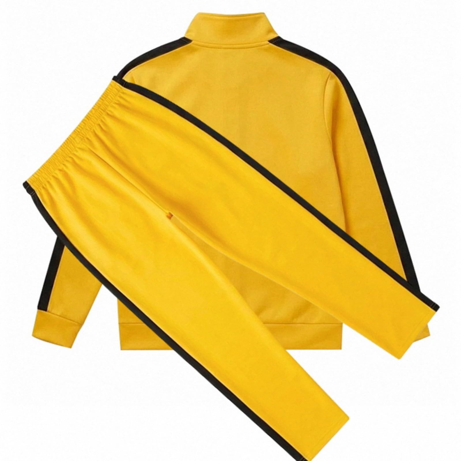 Set da ginnastica uomo giacca con striscia laterale e pantaloni da jogging | Giacca con zip integrale e pantaloni a gamba dritta con coulisse completo sportivo a due pezzi per lo quotidiano