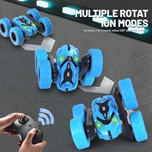 Miniatura 3 de Auto de control remoto, auto eléctrico de carreras de 2.4 GHz, auto RC de doble cara con giro de 360, autos de juguete giratorios de alta velocidad