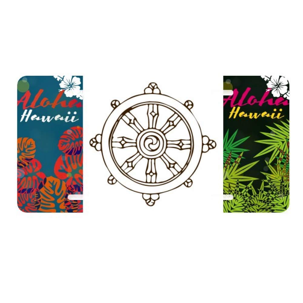 cold master DIY lab Buddhism Religion Buddhist Rudder Round License Plate Car Decoration Hawaii USA America