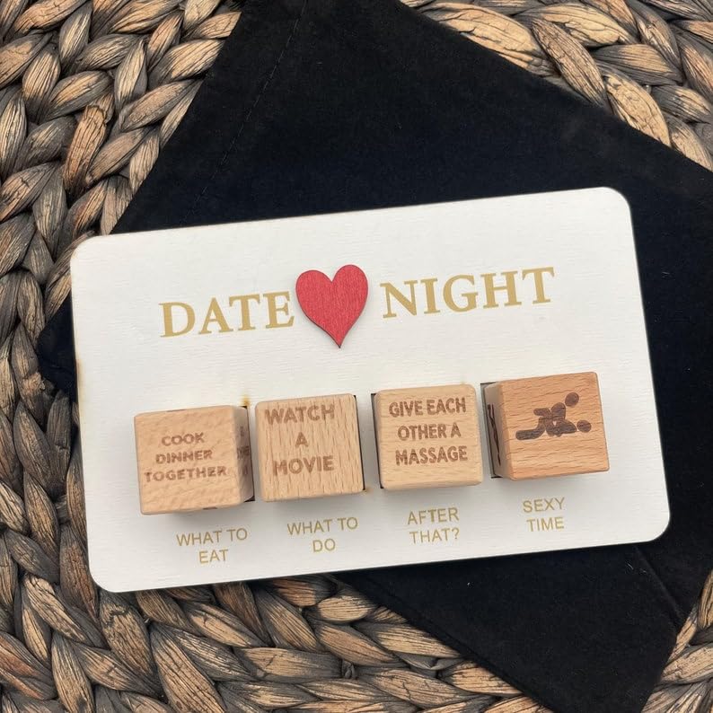 Dados divertidos para parejas con ideas fáciles para citas y juegos de madera
