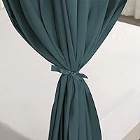 Vista 6 de Mengersi Cortinas de cama con dosel para decoración de dormitorio, no incluye postes (matrimonial, verde oscuro)