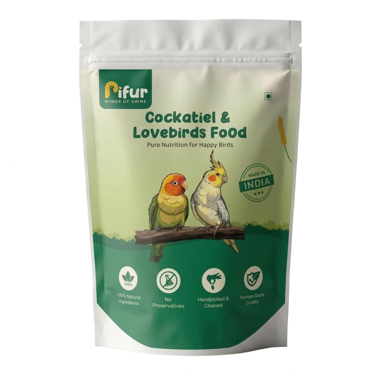 Pifur Bird Food for Cockatiels & Lovebirds | Nutritious Mix of Canary Seeds, Sunflower Seeds & Grains for Daily Healthy Diet, Strong Immunity & Active Pet Birds - 450g-image-28