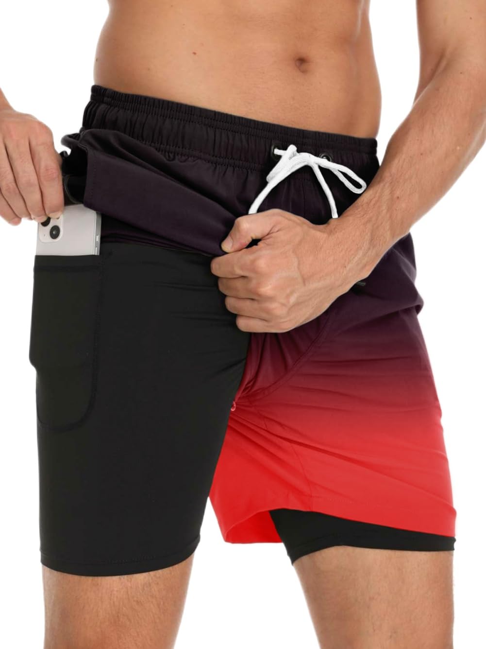 Kfnire Bañador Hombre con Forro Compresión y Bolsillos, Shorts de Baño para Natación Secado Rápido Hidrófugo Banador para Hombre — view 19