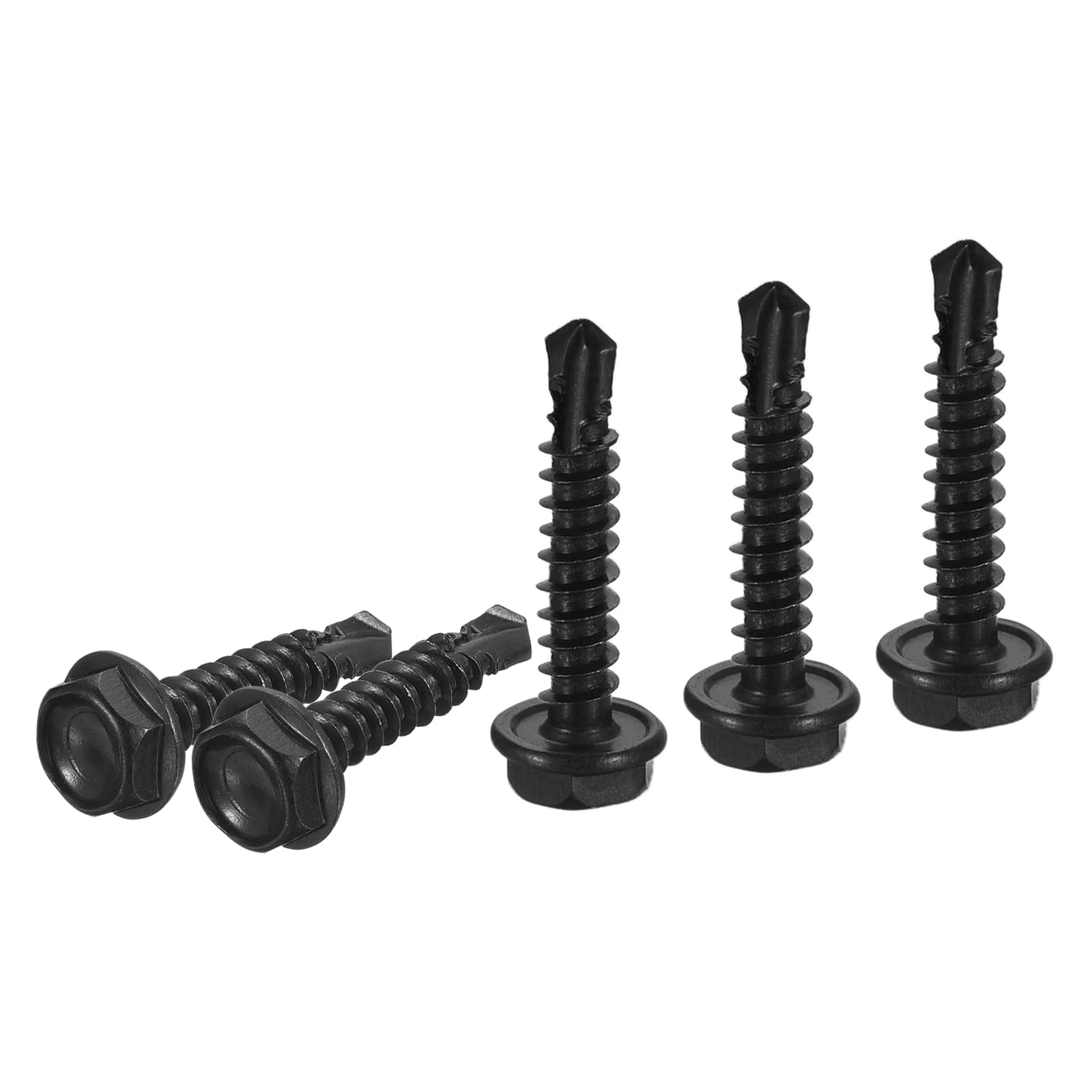 DTGN #10x1" Hex Washer Head Self Drilling Screws, 50Pack, Good for Machine, 410 Stainless Steel Black Oxide