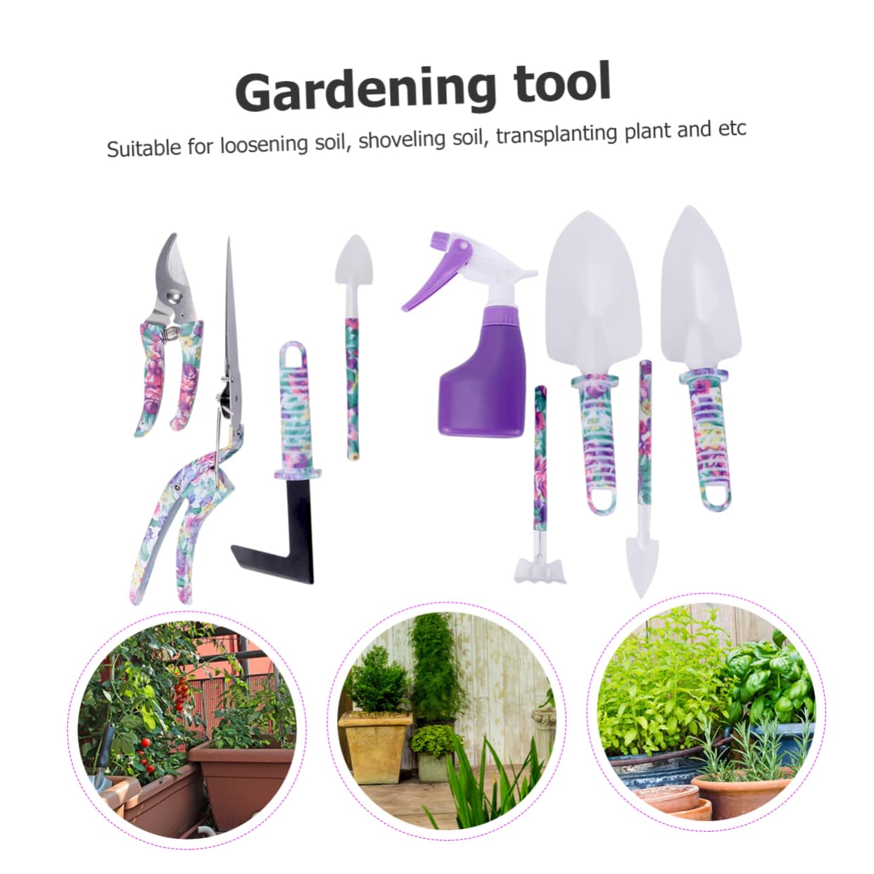 ibasenice 10pièces Outils De Jardinage à Main Fournitures Cisailles Truelle Râteau Pelle pour Ameublir Le Sol Et Désherber Kit Outils Jardinage