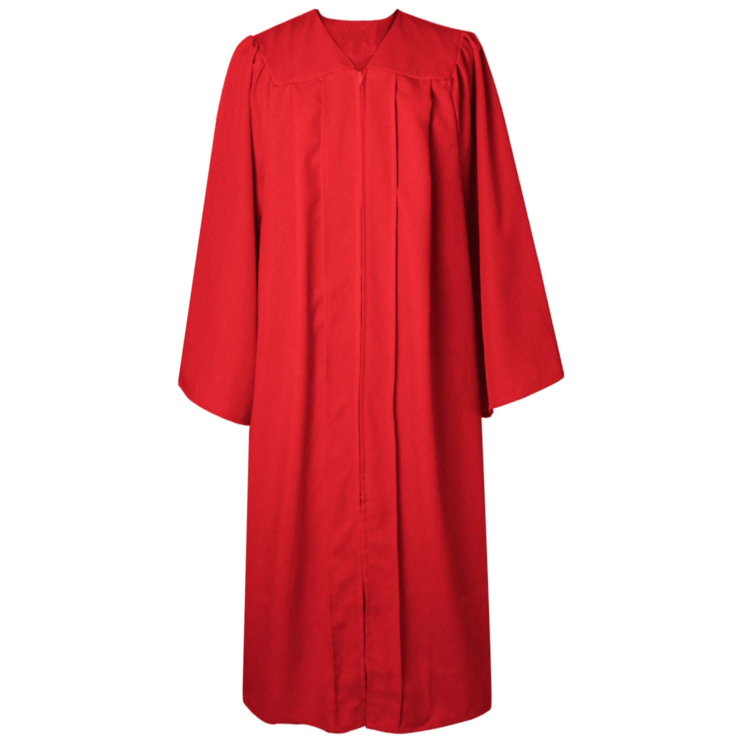 Graduatepro Men's Fire Red Choir Robe Clergy Baptism Church Adult Pastor Pulpit Confirmation Robes Preachers Cassock Unisex Red
