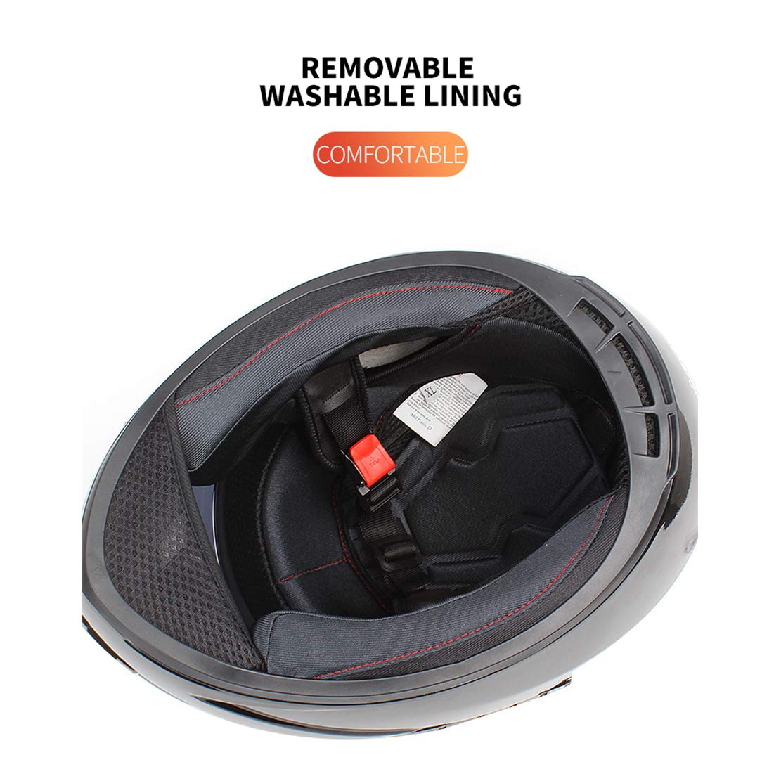 ATK Kask motocyklowy w pełni zakryty z osłoną przeciwsłoneczną, zdejmowana podszewka, łatwy do czyszczenia, dla mężczyzn i kobiet, SPR, srebrny