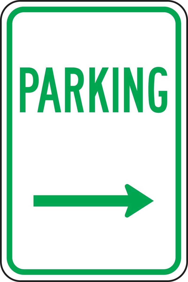 Parking With Right Arrow, Metal Tin Sign, For Outdoor & Indoor, 12×8 Inch