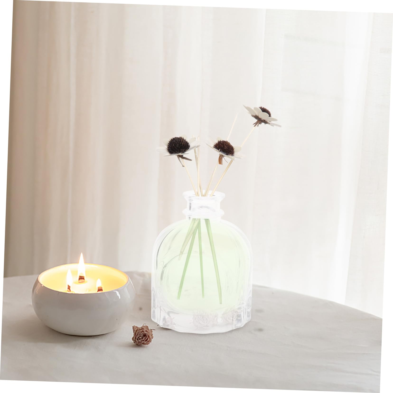4 Stück 100ml Glas Diffusorflaschen für Öl und Blumen, Durchsichtig | Dekorative Behälter für Geburtstag und Party, zum Befüllen Geeignet, Klar, als Präsentation